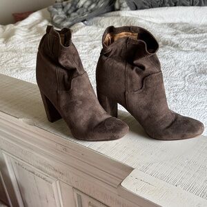 Franco Sarto Dark Brown Suede Booties